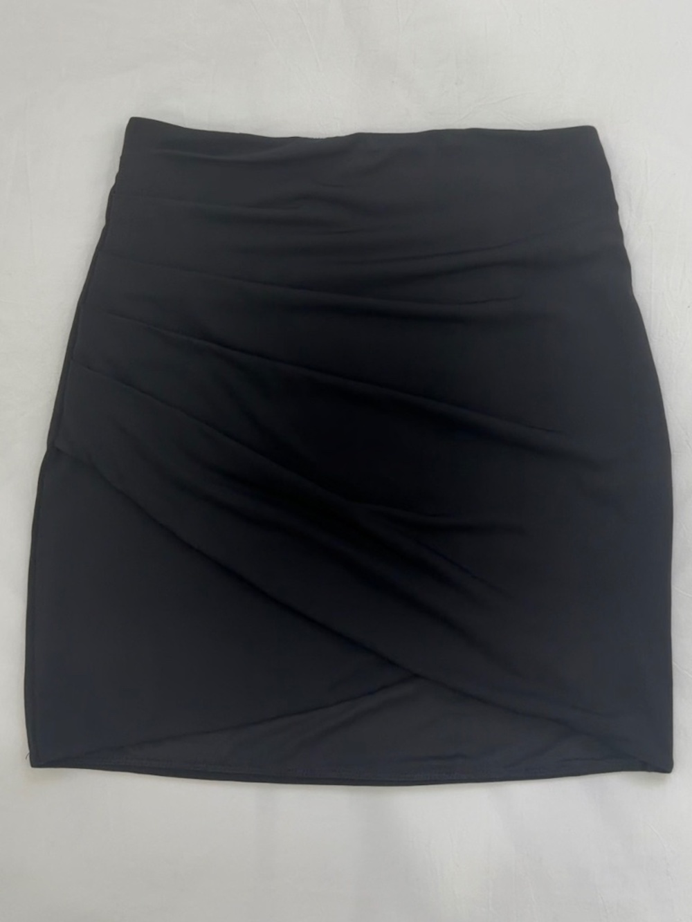 Dynamite Ruched Asymetric Mini Skirt